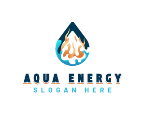 Hydropower - Fire Gasoline Fuel logo design