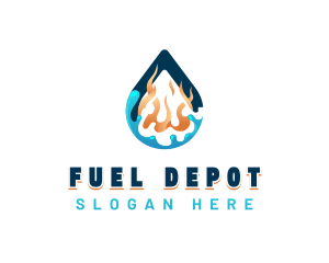 Gasoline - Fire Gasoline Fuel logo design