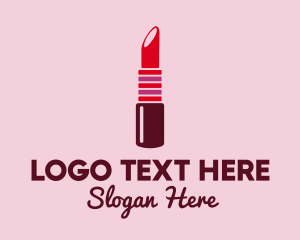 Makeup Vlogger - Bright Red Lipstick logo design