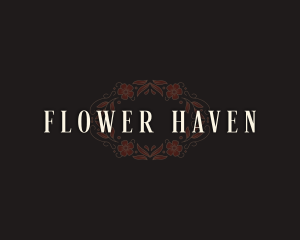 Botanical Flower Wreath logo design