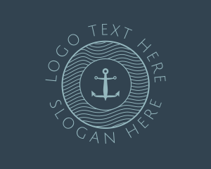 Seafood - Anchor Water Marine Badge logo design