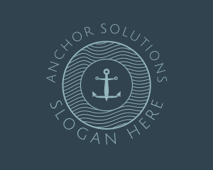 Anchor Water Marine Badge logo design