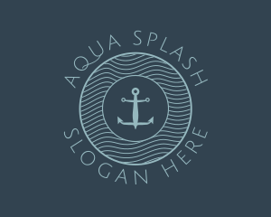 Anchor Water Marine Badge logo design