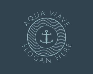 Anchor Water Marine Badge logo design