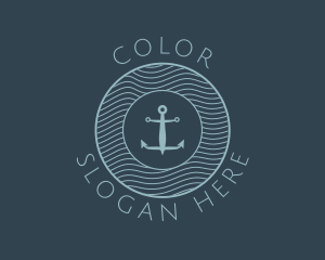 Anchor Water Marine Badge logo design