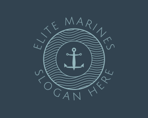 Anchor Water Marine Badge logo design