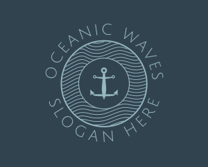 Marine Life - Anchor Water Marine Badge logo design