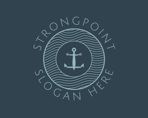 Ship - Anchor Water Marine Badge logo design