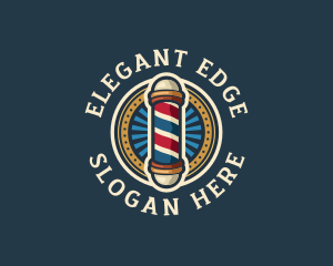 Retro Barber Pole logo design