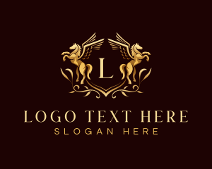 Heritage - Luxury Pegasus Crest logo design