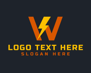 Charge - Lightning Energy Letter W logo design