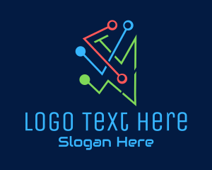 Web Host - Colorful Circuit Technology logo design