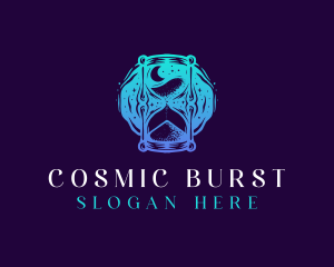 Cosmic Night Hourglass logo design