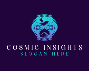 Cosmic Night Hourglass logo design