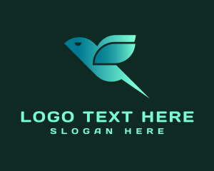 Pigeon - Abstract Flying Hummingbird logo design