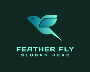 Abstract Flying Hummingbird logo design