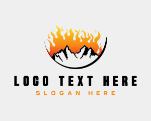 Extreme Sports - Burning Mountain Hiking logo design