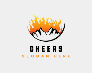 Burning Mountain Hiking logo design