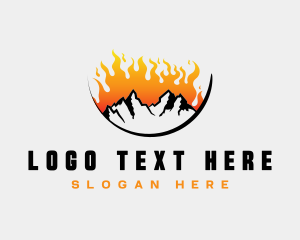 Heat - Burning Mountain Hiking logo design