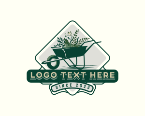 Lawn Care - Lawn Gardening Wheelbarrow logo design