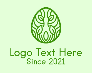 Vegan - Green Natural Egg logo design