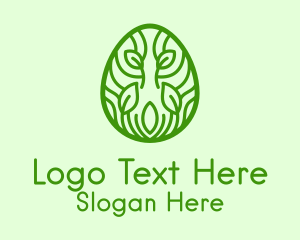 Green Natural Egg  Logo