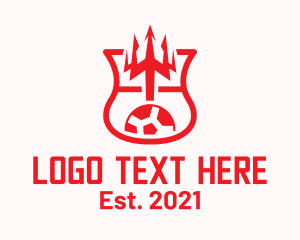 Football - Trident Soccer Shield logo design