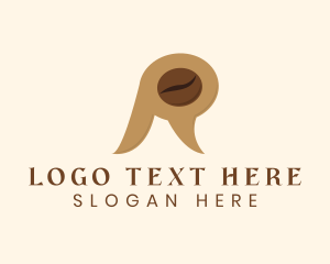 Organic Coffee - Letter R Coffee Bean logo design