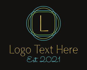 Line - Neon Line Letter logo design