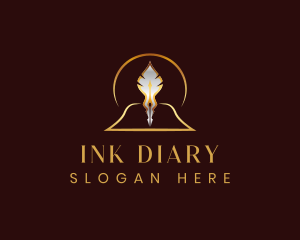 Diary - Feather Quill Pen logo design