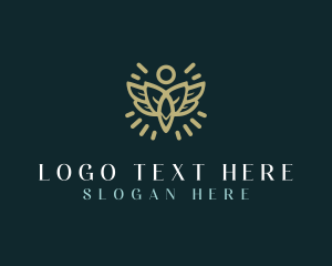 Massage - Flower Wing Therapy logo design
