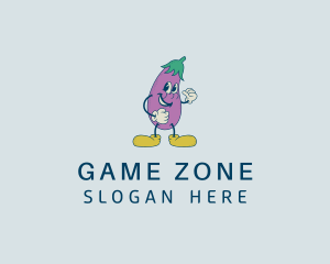 Veggie Eggplant Cartoon logo design