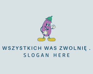 Veggie Eggplant Cartoon logo design