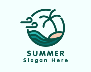 Summer Beach Island logo design