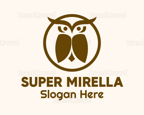 Minimalist Owl Badge Logo