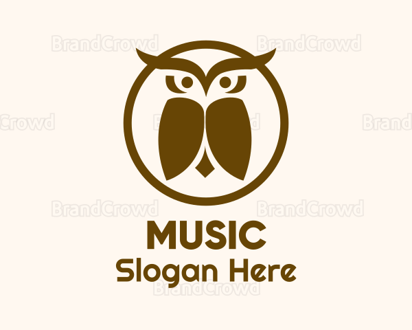 Minimalist Owl Badge Logo
