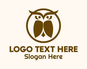 Minimalist Owl Badge Logo