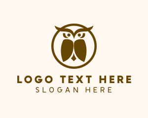 Zoo - Minimalist Owl Badge logo design