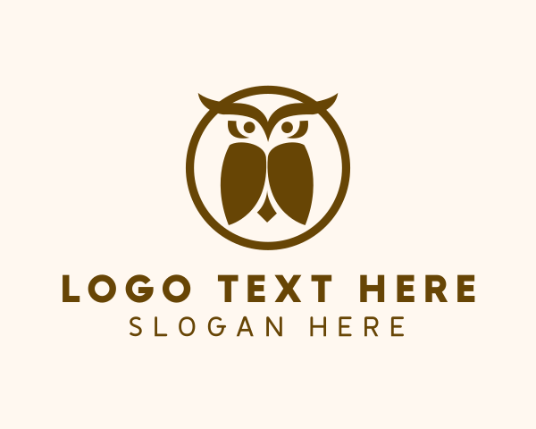 Avian - Minimalist Owl Badge logo design