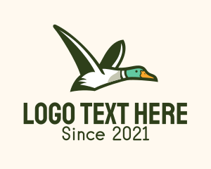 Farm Animal - Wild Flying Duck logo design