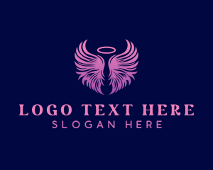 Angelic - Spiritual Halo Wings logo design