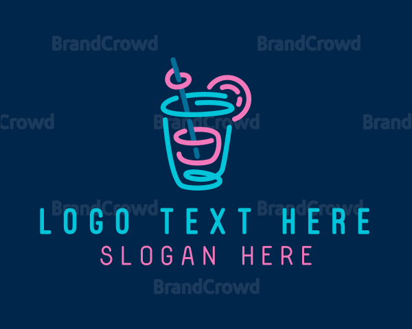 Neon Bar Drink Logo