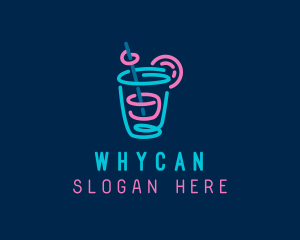 Neon Bar Drink Logo