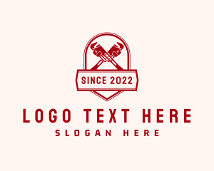 Red And White - Handyman Pipe Wrench Tool logo design