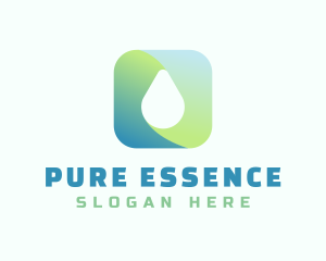 Pure - Gradient Water Drop logo design