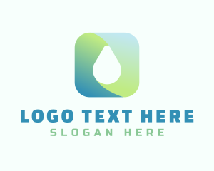 H2o - Gradient Water Drop logo design