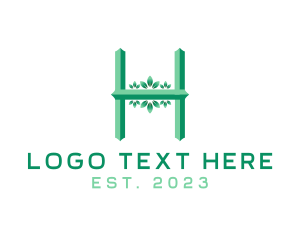 Alphabet - Minty H Leaf logo design