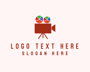 Wagon Wheel - Pie Chart Camera logo design