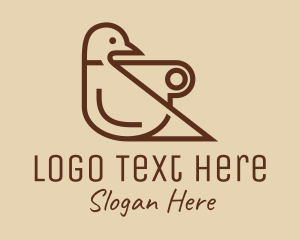 Pigeon - Sparrow Bird Coffee Cafe logo design