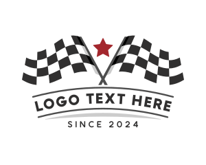 Race Flag - Racing Flag Automotive logo design